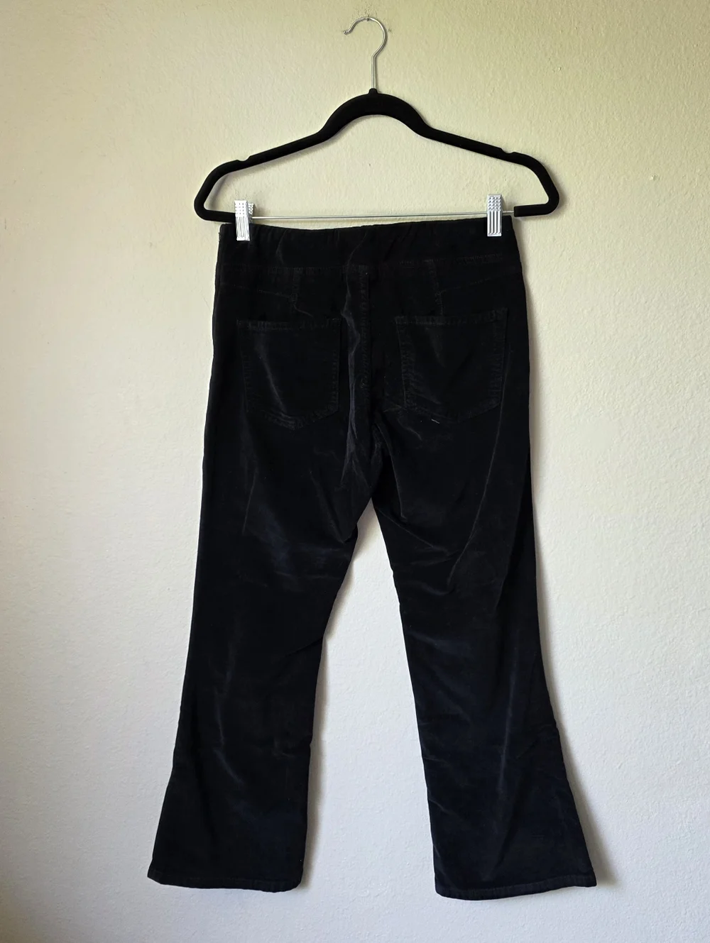 Free People In My Feelings Black Velvet Bell Bottom Pants Size XS